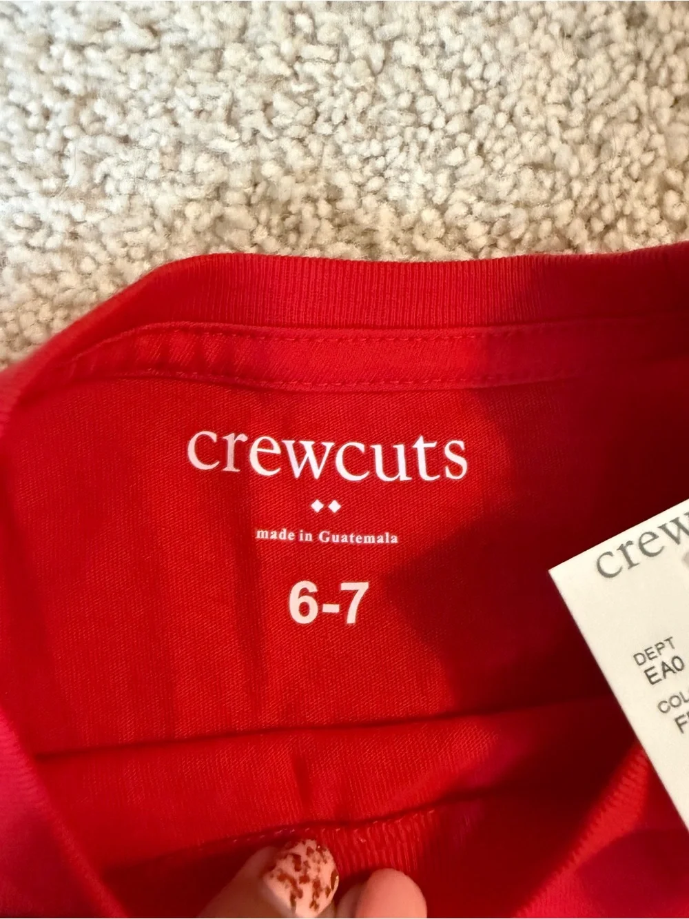 Crewcuts Red Long-Sleeve Pocket Tee